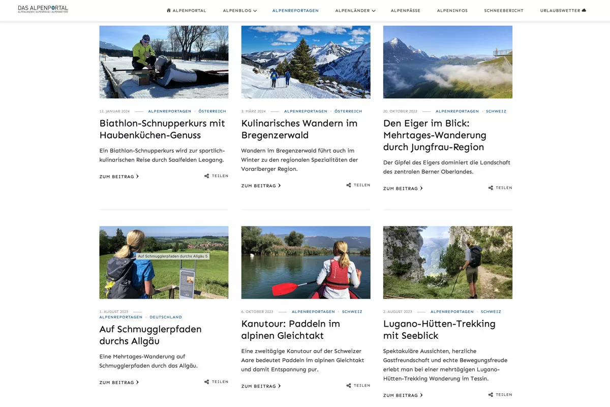 Alpenportal Reportagen