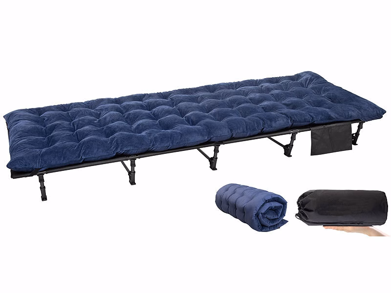 Kompaktes Feldbett mit Komfortauflage
